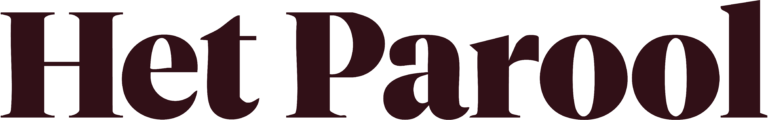 Het logo van Het Parool in een vet, donker schreeflettertype op een lichte achtergrond.
